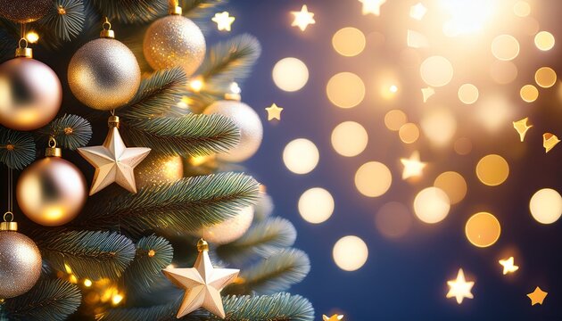 bolas de natal arvore de natal estrelas brilhantes celebracao feriado comemoracao natal ano novo decoracao