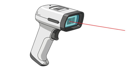 Barcode Scanner with Red Laser Reading Information