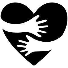 ilustracion de un corazon abrazado