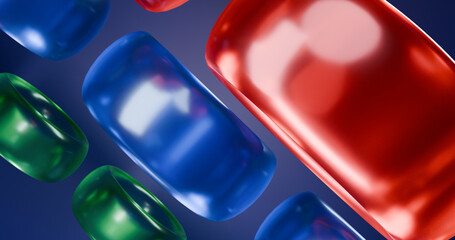 abstract 3d color glass rings wallpaper