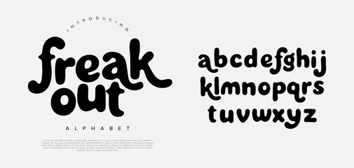 Freak out groovy font a psychedelic retro liquid decorative typeface for vintage posters 70s style and aesthetics © Kiki