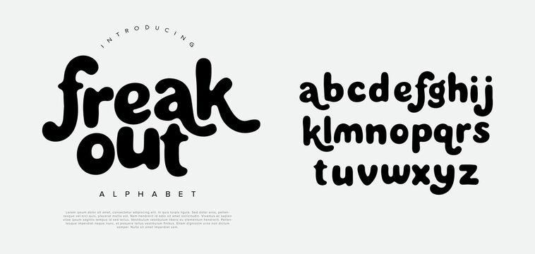 Freak out groovy font a psychedelic retro liquid decorative typeface for vintage posters 70s style and aesthetics