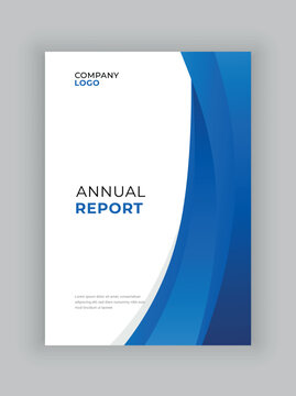 Professional Annual Report Cover Template with Dynamic Blue Design
