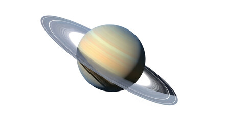 Saturn planet with rings isolated PNG, detailed gas giant on transparent background for astronomy and science education © Irina