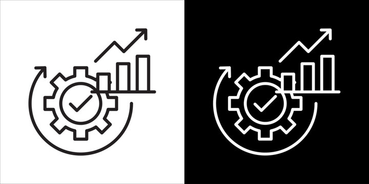 Continuous Improvement Icon Sheet Black And White