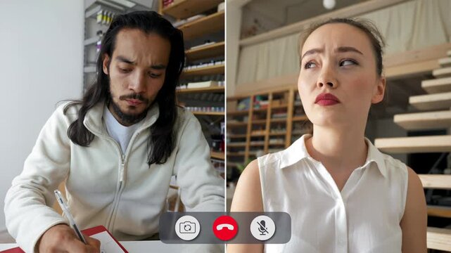 Students share thoughts and feelings through an online call, showing a mix of confusion and focus. Their surroundings hint at a shared academic journey, exploring challenges.
