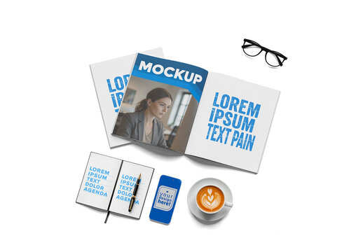 Office Desk Magazine Mockup