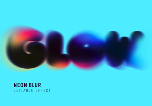 Abstract Gradient Blur Neon Text Effect