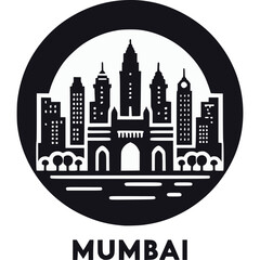 Obraz premium Mumbai Skyline Vector Icon
