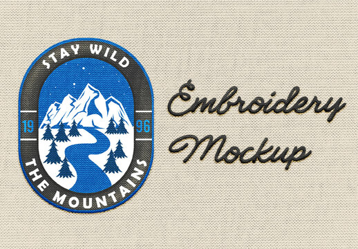 Fabric Embroidery Logo Effect Mockup