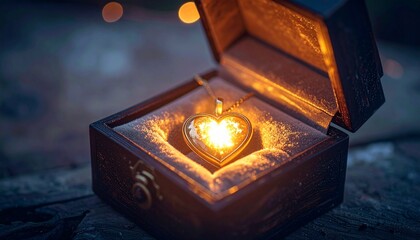 Heart of Gold - A Luminous Treasure in a Wooden Box.