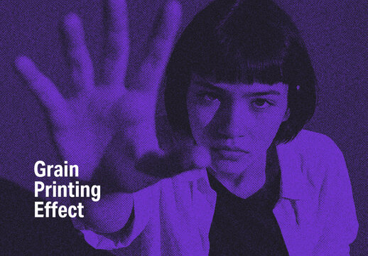 Halftone Grain Impression Effect Mockup