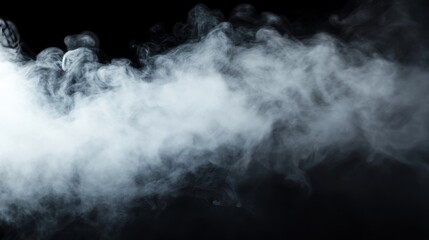 Obraz premium Steam smoke vapor on black background creating a misty effect for food and beverage presentation