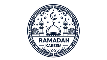 Obraz premium Ramadan Kareem Islamic Mosque Emblem Design.