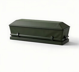 Minimalist military casket covered with a smooth ceremonial flag cloth