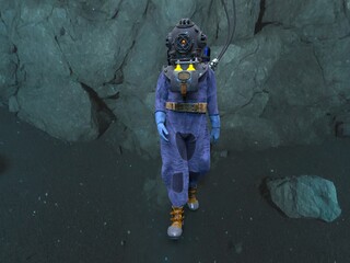 潜水士　3DCGレンダリング