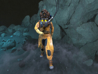 潜水士　3DCGレンダリング