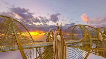 金色の橋　3DCGレンダリング