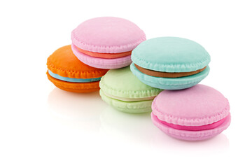 Fototapeta premium Cookie-shaped eraser. Macaron cookie isolated on white background. Eraser macaroon cookie.
