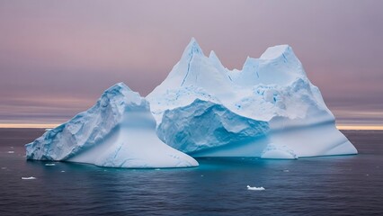 Iceberg floating in the ocean water.
