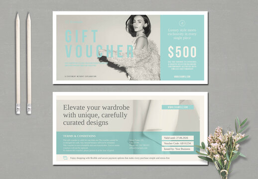 Trendy Gift Voucher for Quota in Pale Colors DL Size
