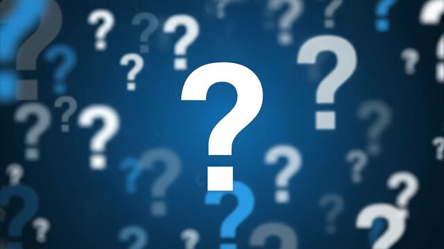 Facing uncertainty, a person must make a decision and choice amidst numerous questions surrounding them in a dimly lit environment.