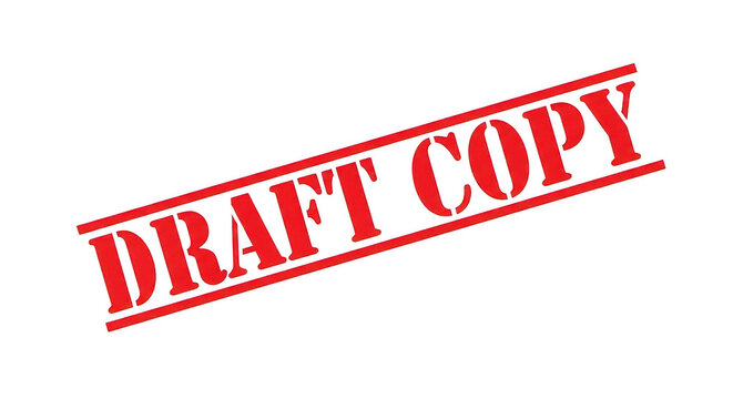 Draft copy warning stamp isolated on a transparent background