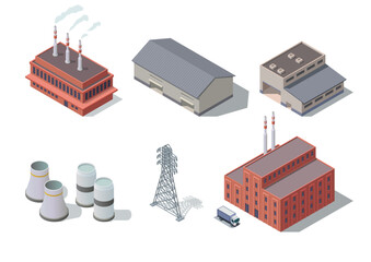 Isometric Industry and Manufacturing Plant Collection