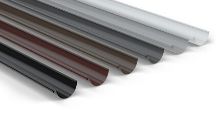 Drainage gutters collection - 3D illustration