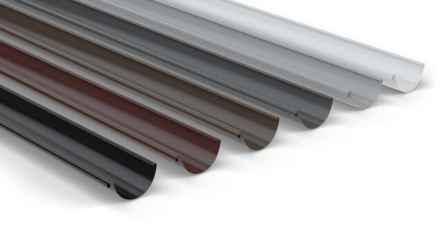 Drainage gutters collection - 3D illustration