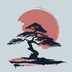 Beautiful Bonsai Tree with Colorfull design