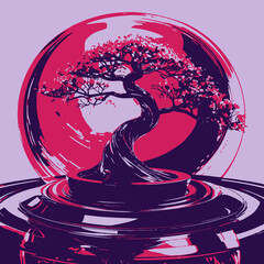 Beautiful Bonsai Tree with Colorfull design