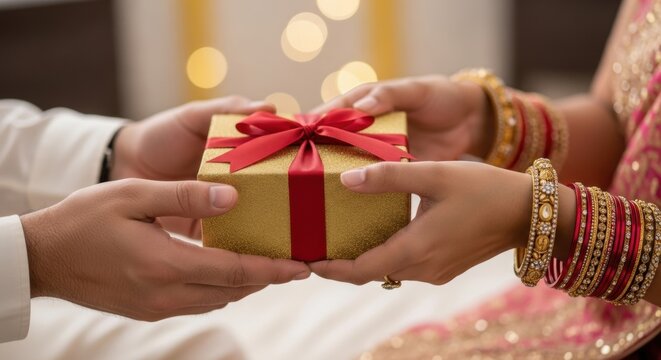 Bhai dooj celebration with gift exchange and festive attire