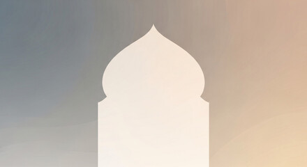 Minimalist Islamic Arch Silhouette Against Soft Gradient Background