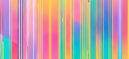 geometric abstract background with vertical lines in vibrant pink yellow and blue gradient colors for a modern and minimalist design concept.