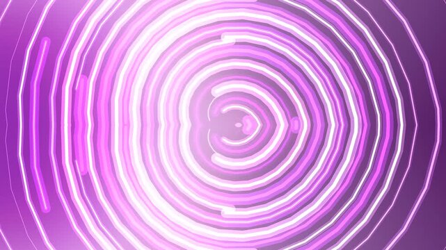Glowing White Neon Concentric Circles on Purple and Pink Gradient Background