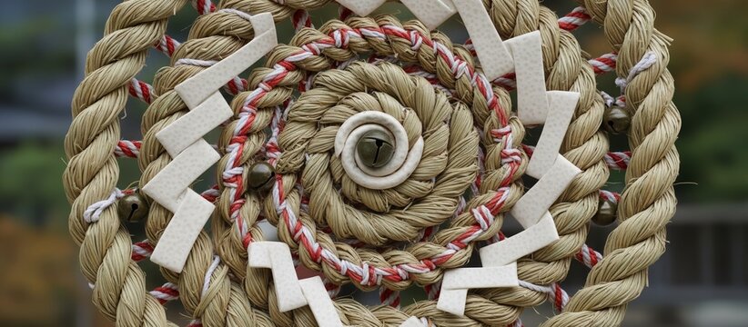 Traditional Japanese Shimenawa Straw Rope Ornament. Japanese Patterns