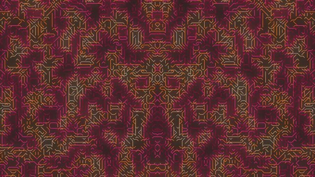 Intricate Abstract Pattern with Deep Red and Gold Hues.