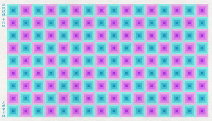 日本の伝統「三升繋ぎ」を版画風に描いた、和紙の千代紙	