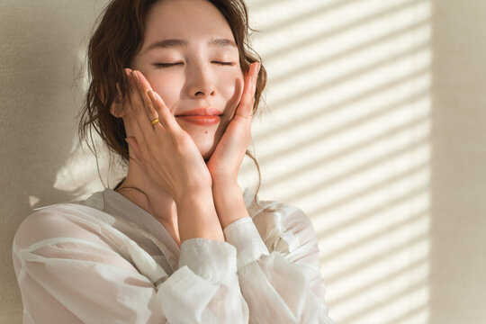 Beauty, skin care, beautiful skin, makeup image of a woman