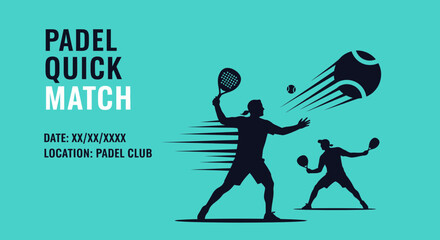 Fototapeta premium Dynamic Padel Match Invitation Graphic Modern Sport Event Announcement