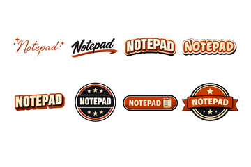 Fototapeta premium Vintage style notepad logos on white background