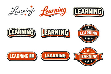 Obraz premium Collection of learning-themed logos and badges in various styles