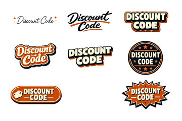 Obraz premium Various discount code designs in orange and black styles