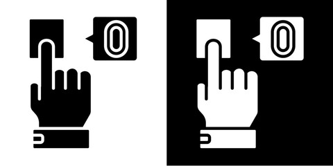 Fototapeta premium Touch Id Icon Set White Glyph Style Collection