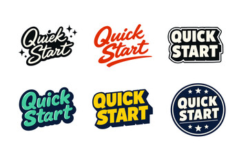 Obraz premium Quick start logos collection in various styles and colors