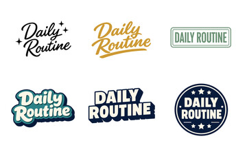 Obraz premium Variety of 'daily routine' logo designs in different styles
