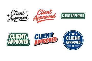 Obraz premium Stylish client approved logos collection with bold typography and retro design elements