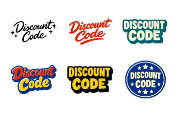 Obraz premium Variety of discount code designs in different styles and colors