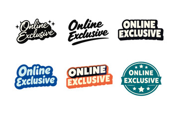 Obraz premium Set of diverse online exclusive label designs with various styles